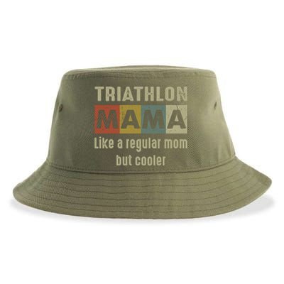 Funny Triathlon Mom Definition Proud Triathlon Mom Gift Sustainable Bucket Hat