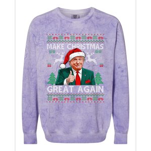 Funny Trump Make Christmas Great Again Ugly Sweater Xmas Colorblast Crewneck Sweatshirt