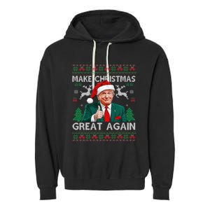 Funny Trump Make Christmas Great Again Ugly Sweater Xmas Garment-Dyed Fleece Hoodie