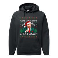 Funny Trump Make Christmas Great Again Ugly Sweater Xmas Performance Fleece Hoodie