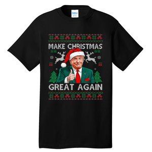 Funny Trump Make Christmas Great Again Ugly Sweater Xmas Tall T-Shirt