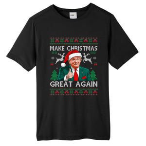 Funny Trump Make Christmas Great Again Ugly Sweater Xmas Tall Fusion ChromaSoft Performance T-Shirt