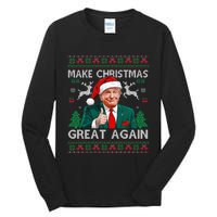 Funny Trump Make Christmas Great Again Ugly Sweater Xmas Tall Long Sleeve T-Shirt