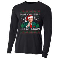 Funny Trump Make Christmas Great Again Ugly Sweater Xmas Cooling Performance Long Sleeve Crew