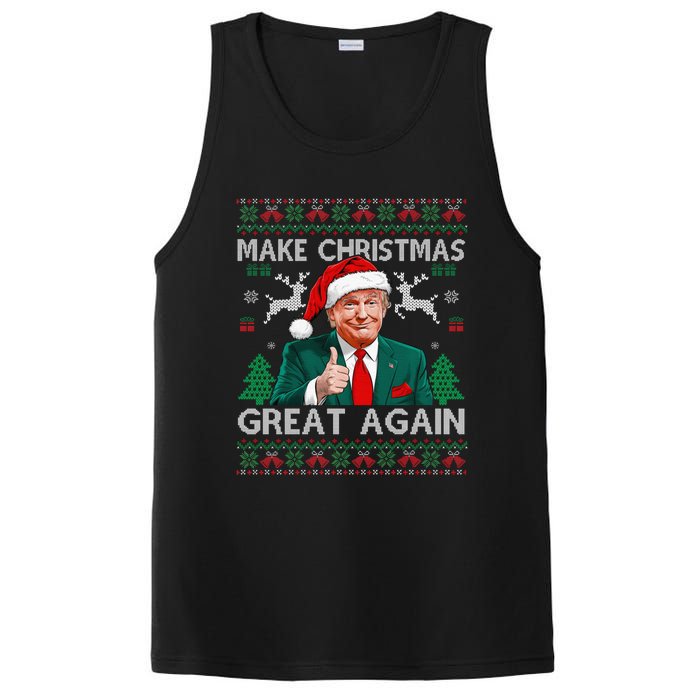 Funny Trump Make Christmas Great Again Ugly Sweater Xmas PosiCharge Competitor Tank