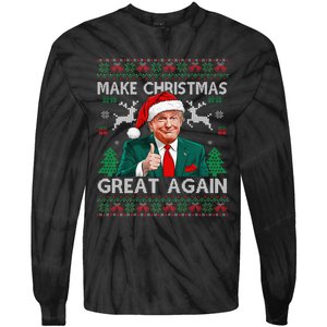 Funny Trump Make Christmas Great Again Ugly Sweater Xmas Tie-Dye Long Sleeve Shirt