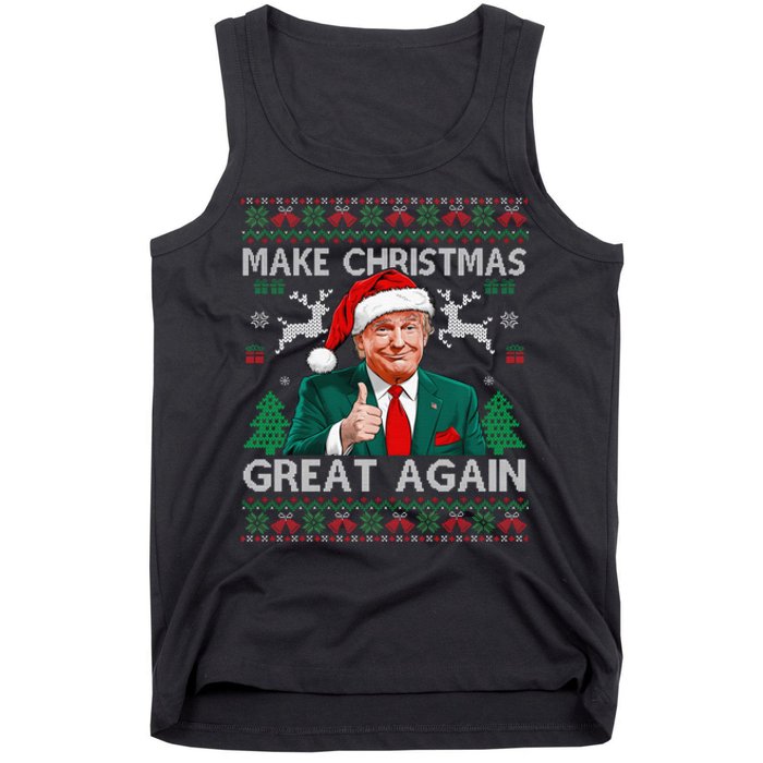 Funny Trump Make Christmas Great Again Ugly Sweater Xmas Tank Top