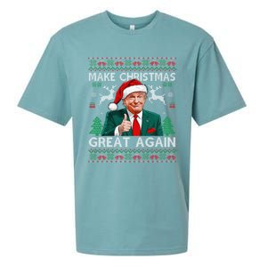 Funny Trump Make Christmas Great Again Ugly Sweater Xmas Sueded Cloud Jersey T-Shirt