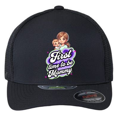 First Time Mommy Soon To Be Mommy New Mom Flexfit Unipanel Trucker Cap