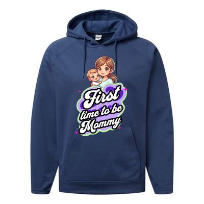 First Time Mommy Soon To Be Mommy New Mom Performance Fleece Hoodie