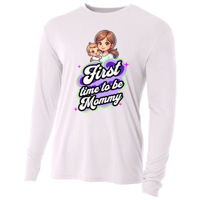 First Time Mommy Soon To Be Mommy New Mom Cooling Performance Long Sleeve Crew