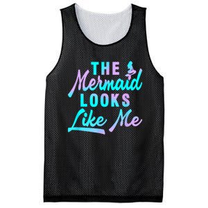 Funny The Mermaid Looks Like Me Quote Mesh Reversible Basketball Jersey Tank