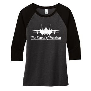 F14 Tomcat Military Fighter Jet Noise Soundof Freedom Art Women's Tri-Blend 3/4-Sleeve Raglan Shirt