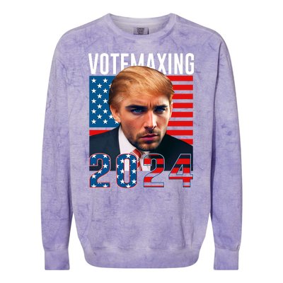 Funny Trump Male Model Vote Maxing 2024 Election Colorblast Crewneck Sweatshirt