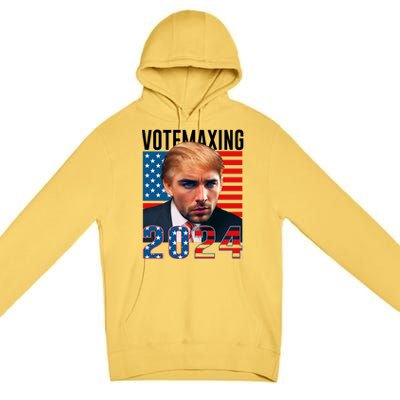 Funny Trump Male Model Vote Maxing 2024 Election Premium Pullover Hoodie