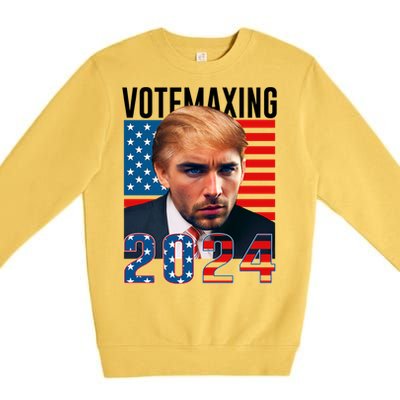 Funny Trump Male Model Vote Maxing 2024 Election Premium Crewneck Sweatshirt