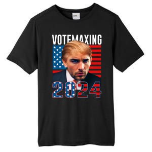 Funny Trump Male Model Vote Maxing 2024 Election Tall Fusion ChromaSoft Performance T-Shirt