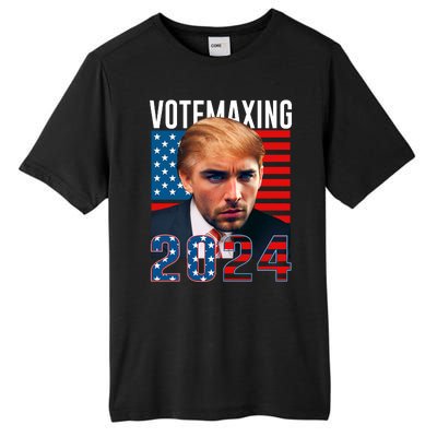 Funny Trump Male Model Vote Maxing 2024 Election Tall Fusion ChromaSoft Performance T-Shirt