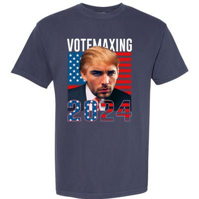 Funny Trump Male Model Vote Maxing 2024 Election Garment-Dyed Heavyweight T-Shirt