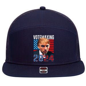 Funny Trump Male Model Vote Maxing 2024 Election 7 Panel Mesh Trucker Snapback Hat