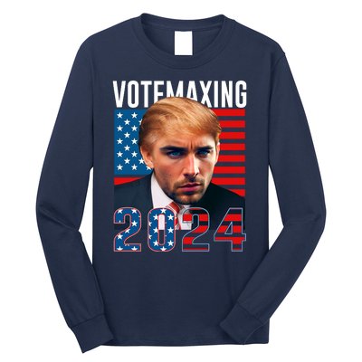 Funny Trump Male Model Vote Maxing 2024 Election Long Sleeve Shirt