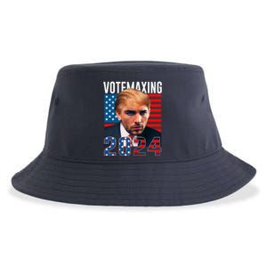 Funny Trump Male Model Vote Maxing 2024 Election Sustainable Bucket Hat