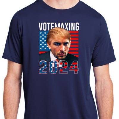 Funny Trump Male Model Vote Maxing 2024 Election Adult ChromaSoft Performance T-Shirt