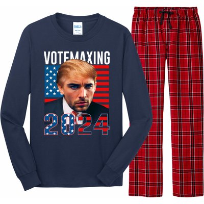 Funny Trump Male Model Vote Maxing 2024 Election Long Sleeve Pajama Set