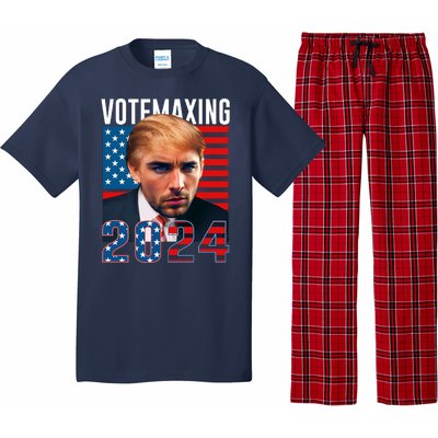 Funny Trump Male Model Vote Maxing 2024 Election Pajama Set