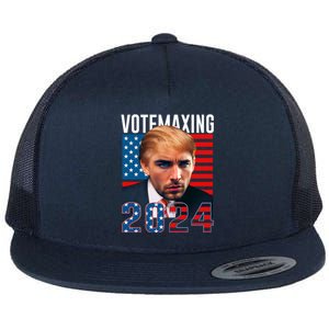 Funny Trump Male Model Vote Maxing 2024 Election Flat Bill Trucker Hat