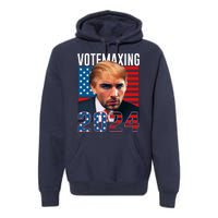 Funny Trump Male Model Vote Maxing 2024 Election Premium Hoodie