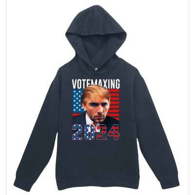 Funny Trump Male Model Vote Maxing 2024 Election Urban Pullover Hoodie