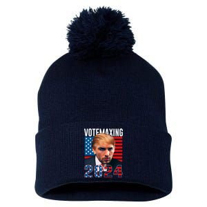 Funny Trump Male Model Vote Maxing 2024 Election Pom Pom 12in Knit Beanie