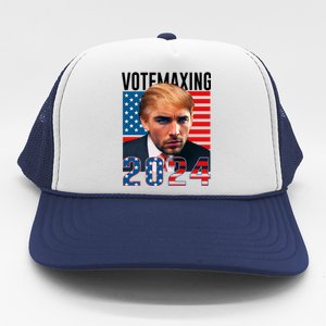 Funny Trump Male Model Vote Maxing 2024 Election Trucker Hat