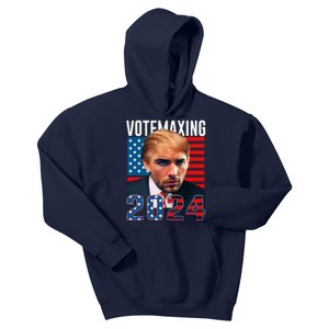 Funny Trump Male Model Vote Maxing 2024 Election Kids Hoodie