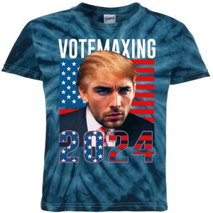 Funny Trump Male Model Vote Maxing 2024 Election Kids Tie-Dye T-Shirt