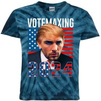 Funny Trump Male Model Vote Maxing 2024 Election Kids Tie-Dye T-Shirt