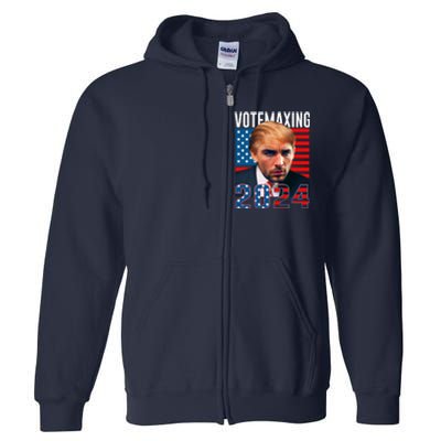 Funny Trump Male Model Vote Maxing 2024 Election Full Zip Hoodie