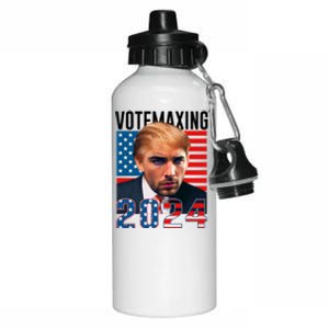 Funny Trump Male Model Vote Maxing 2024 Election Aluminum Water Bottle