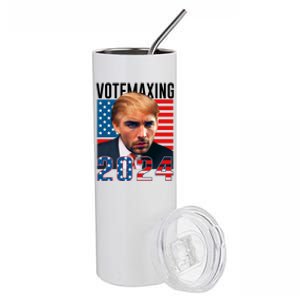 Funny Trump Male Model Vote Maxing 2024 Election Stainless Steel Tumbler