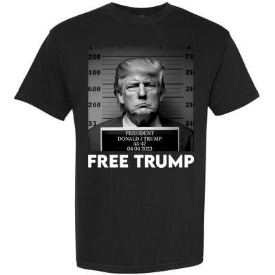 Free Trump Mug Shot Trump Not Guilty MugShot Garment-Dyed Heavyweight T-Shirt