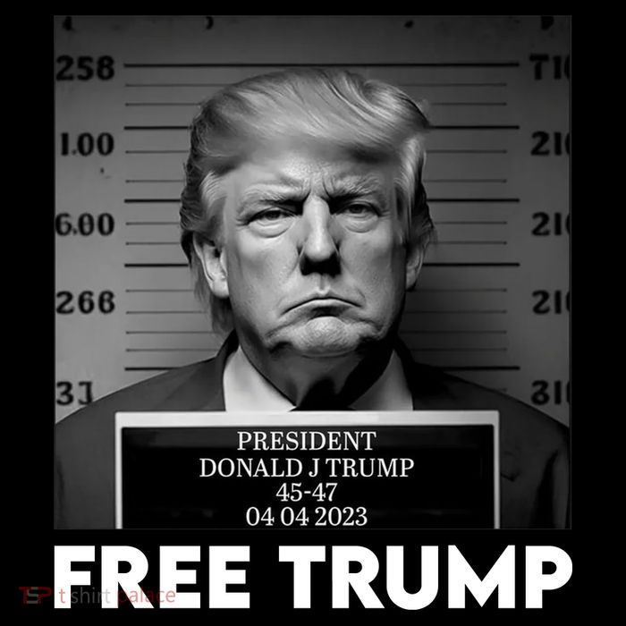 Free Trump Mug Shot Trump Not Guilty MugShot T-Shirt