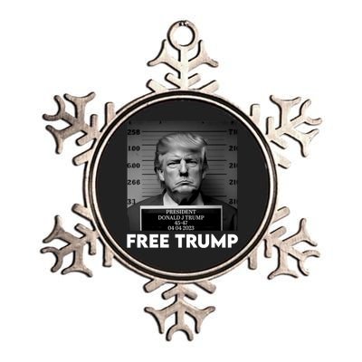 Free Trump Mug Shot Trump Not Guilty MugShot Metallic Star Ornament