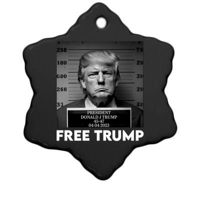 Free Trump Mug Shot Trump Not Guilty MugShot Ceramic Star Ornament