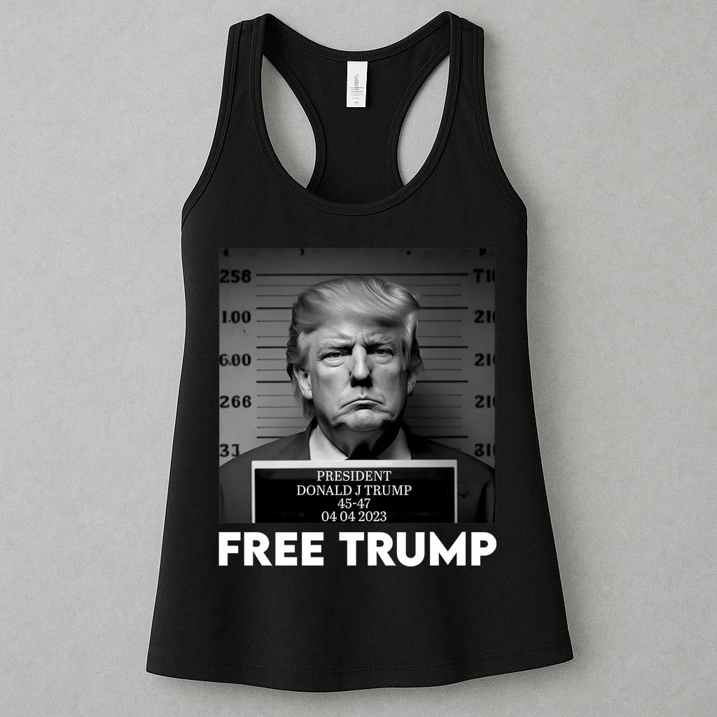 Free Trump Mug Shot Trump Not Guilty MugShot Womens Tank Top