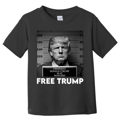 Free Trump Mug Shot Trump Not Guilty MugShot Toddler T-Shirt