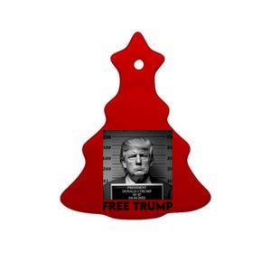 Free Trump Mug Shot Trump Not Guilty MugShot Ceramic Tree Ornament