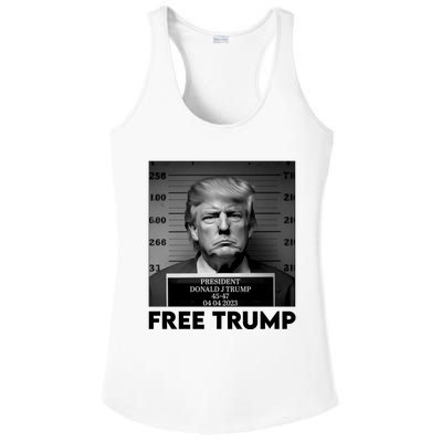 Free Trump Mug Shot Trump Not Guilty MugShot Ladies PosiCharge Competitor Racerback Tank