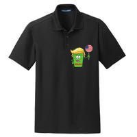 Funny Trump Maga Cartoon Garbage Can American Flag Gift Dry Zone Grid Polo