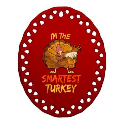 Funny Turkey Matching Family Group Thanksgiving Party Pajama Ceramic Oval Ornament